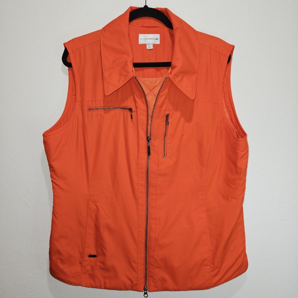 Cutter & Buck Orange Vest Sleeveless Jacket Full Zip-Up Women's XL Extra Large - Picture 2 of 14